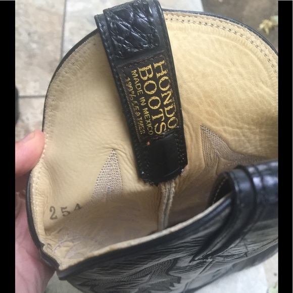 Hondo Caiman Leather Cowboy Boots Men’s 12D - Picture 7 of 10